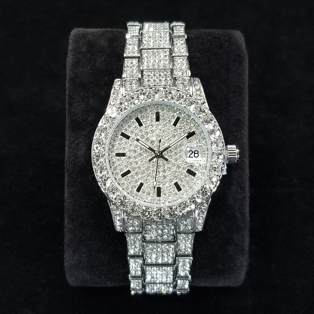 Anti-Magnetic Watch - Elegant Diamond Watches Female Fashion Silver