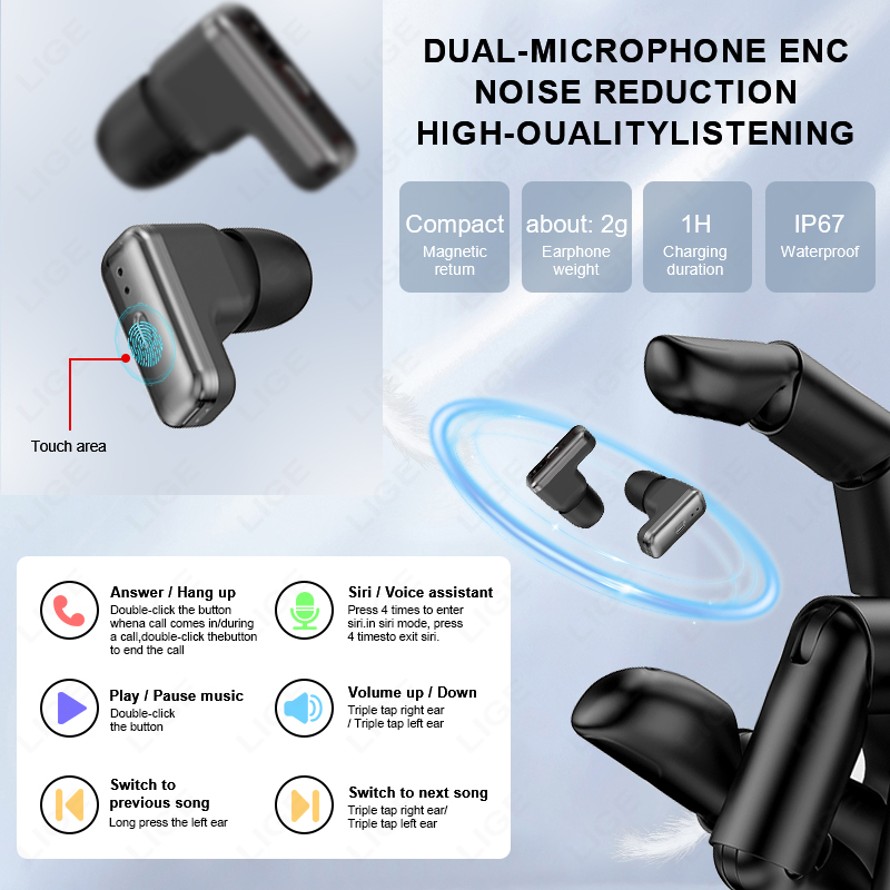 LIGE Men Smart Watch BT Call W - Smartwatch Noise Watches 评论和价格