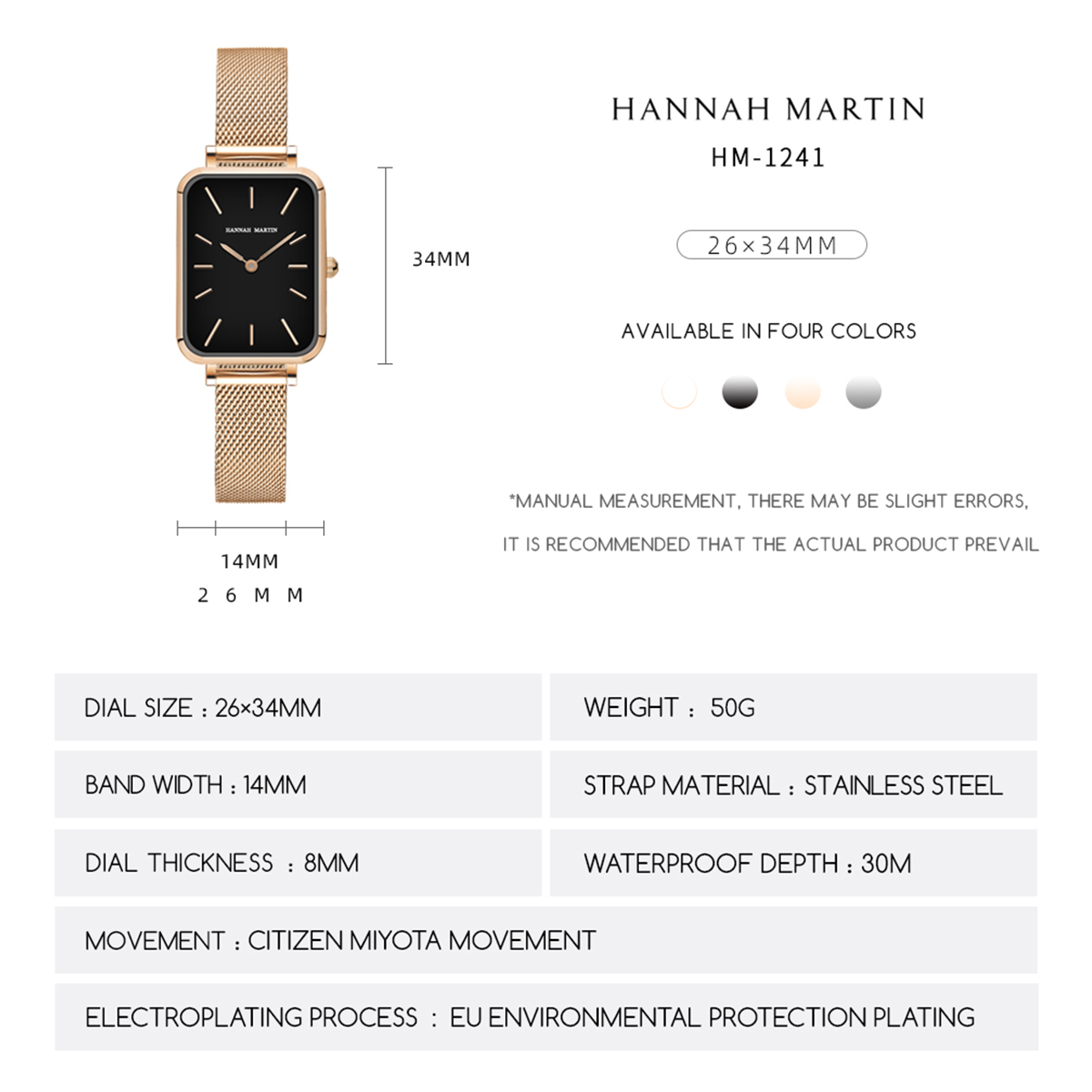 Rectangle Ultrathin Nordic Sim - Anti-Magnetic Watch 评论和价格